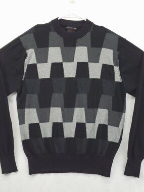 Tulliano Sweater Mens Large Black Silk Long Sleeve Crew Neck Pullover